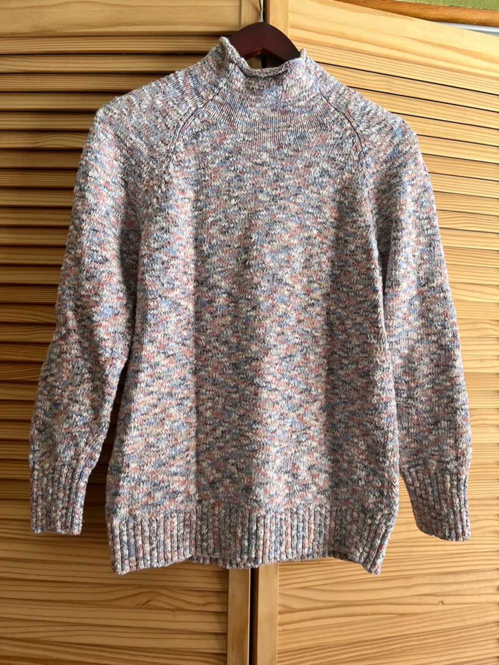 L.L. Bean Women’s Multicolor Speckled Mock Neck Sweater Size Medium